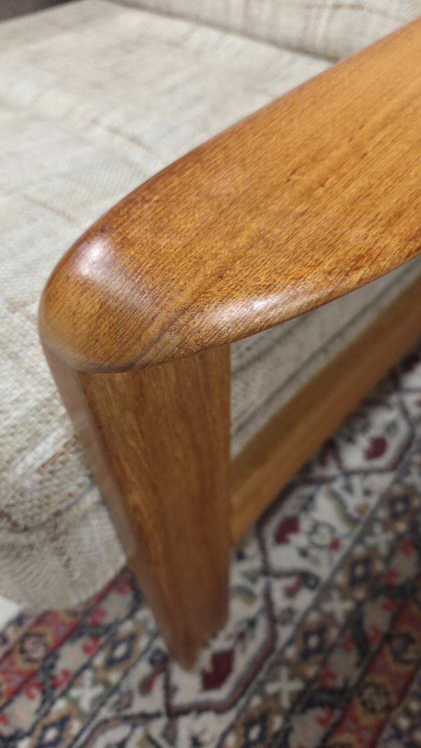 Danish canapé and its 1970s teak armchair