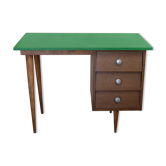 70s wooden desk with green tray