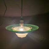 Scandinavian green acrylic clip on hanging lamp 1960s