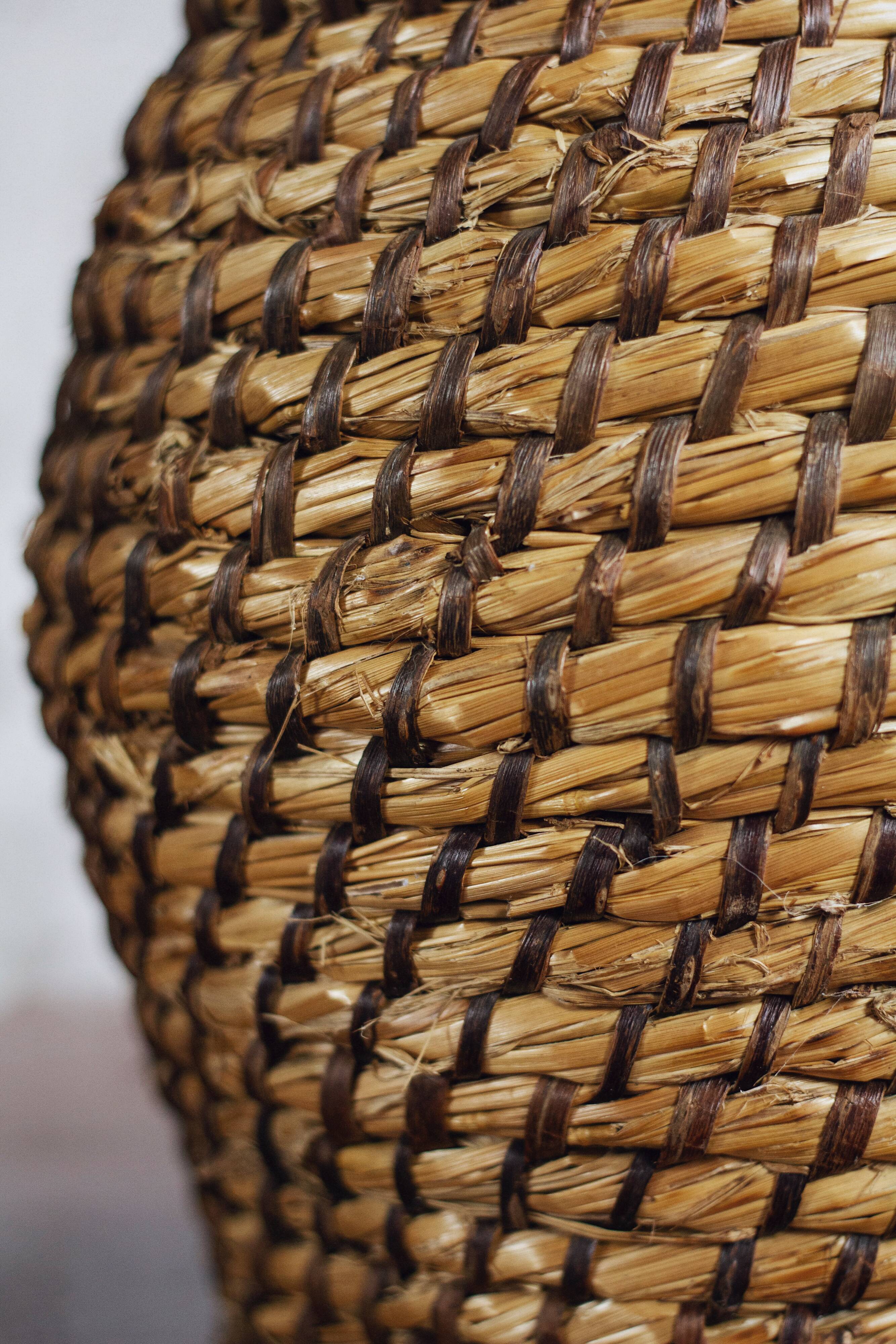 Vintage braided rope basket