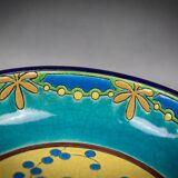 Longwy cloisonné enamel footed bowl – Art Deco floral decoration