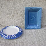 Two advertising ashtrays