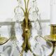 2-light bronze and crystal wall lamp
