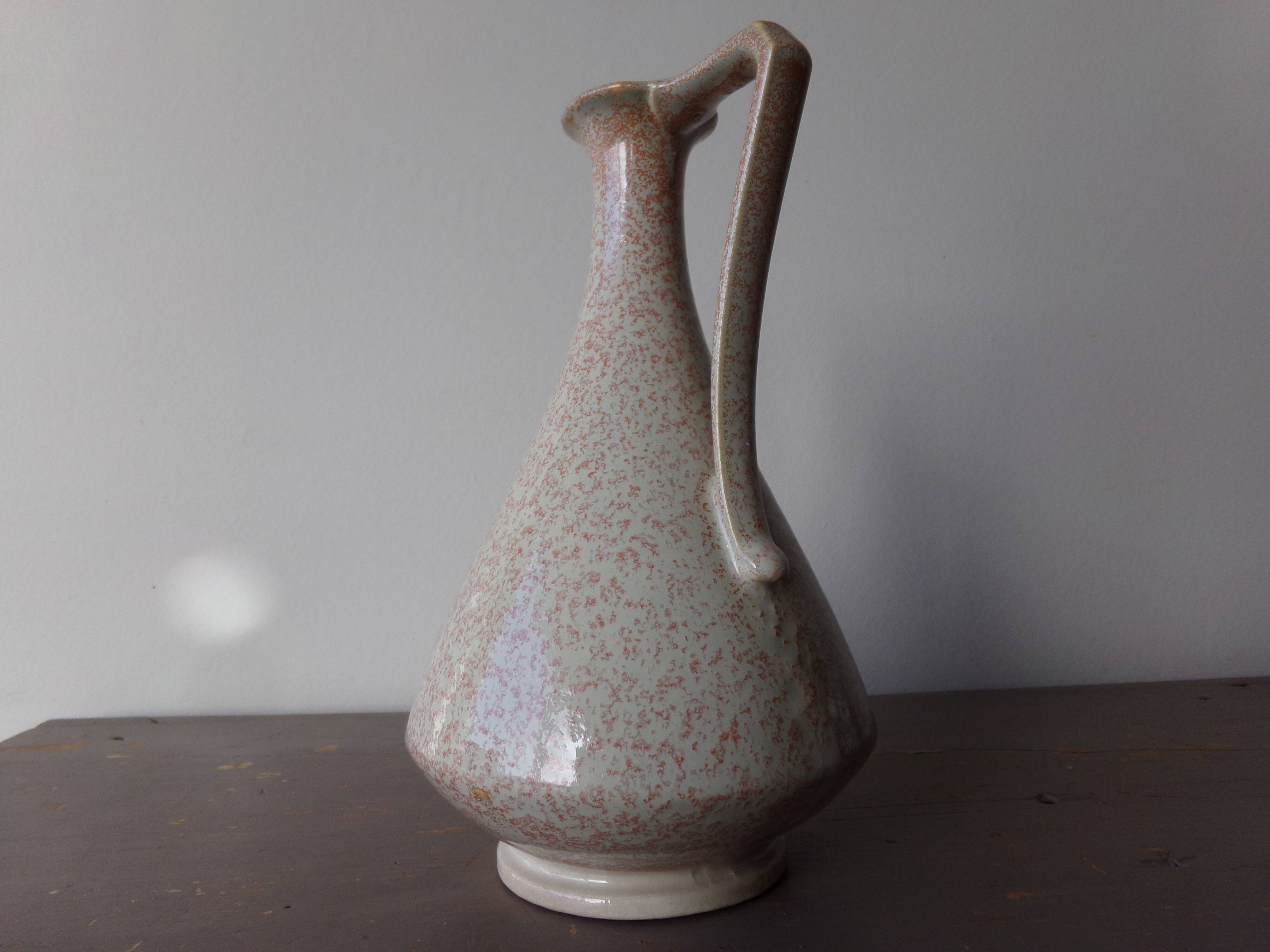 Glazed ceramic handle pitcher Fournier Demars
