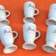 Suite suite of 6 mazagrans in Moka ceramic