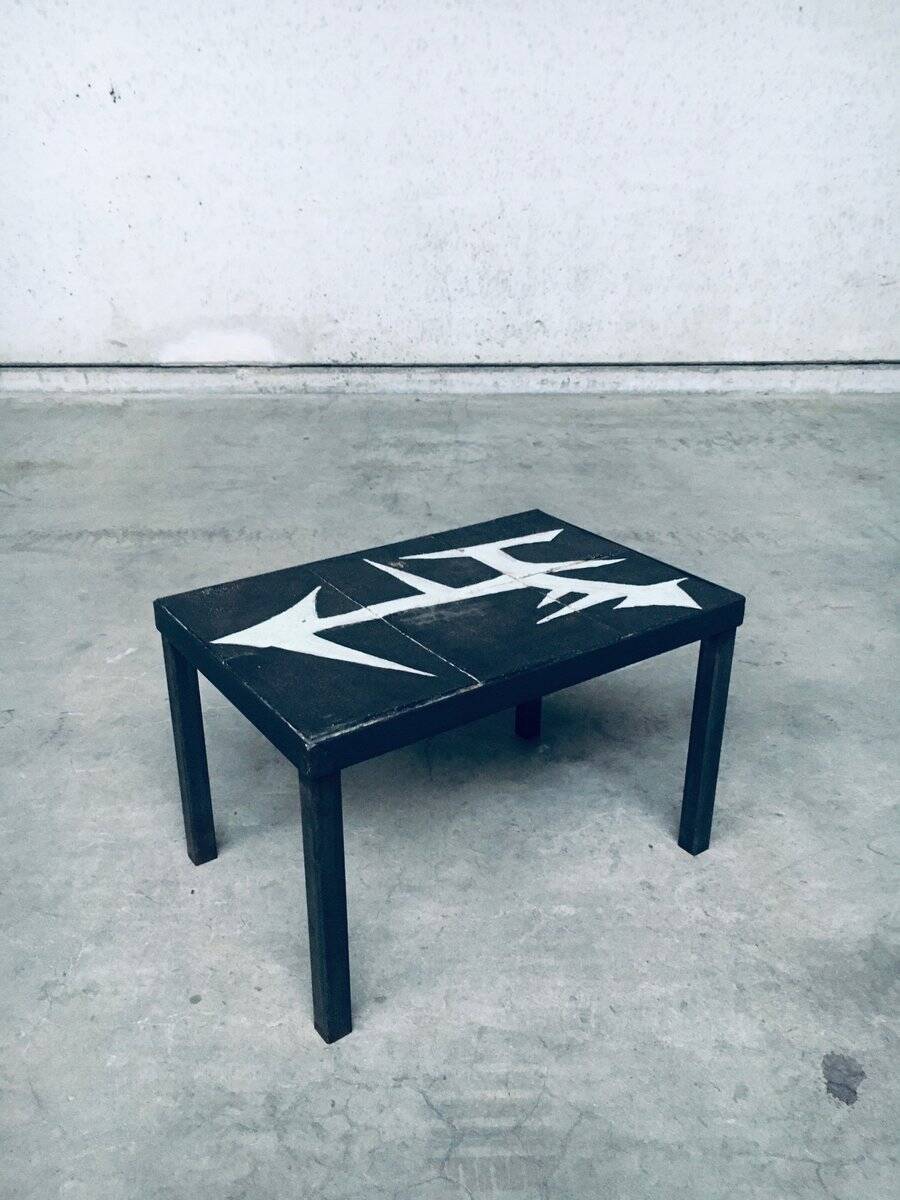 Ceramic Tile Side Table, Belgium, 1960s