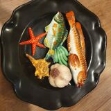 Vallauris trompe l'oeil shellfish wall plate