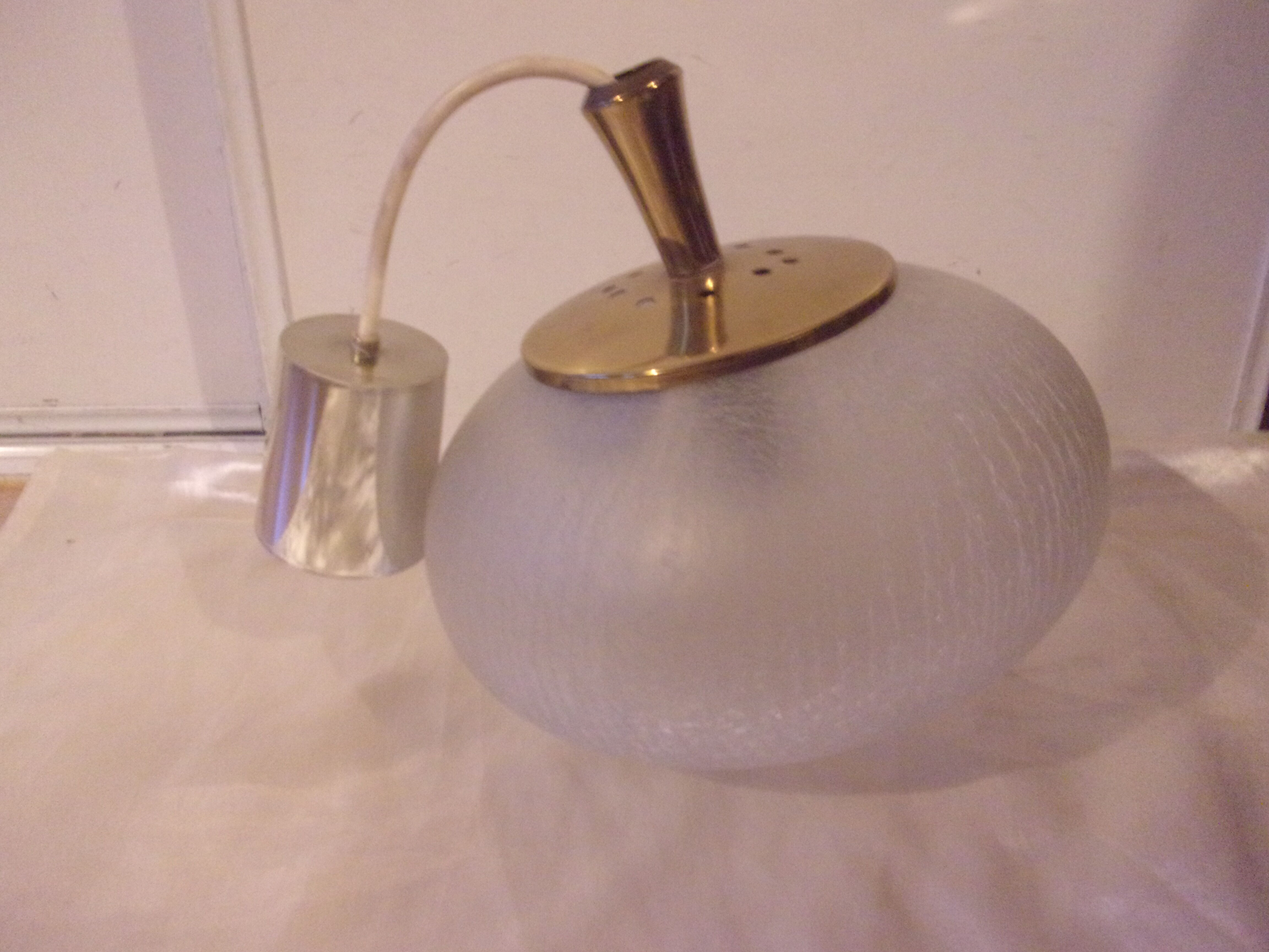 Art Deco oval glass globe pendant light