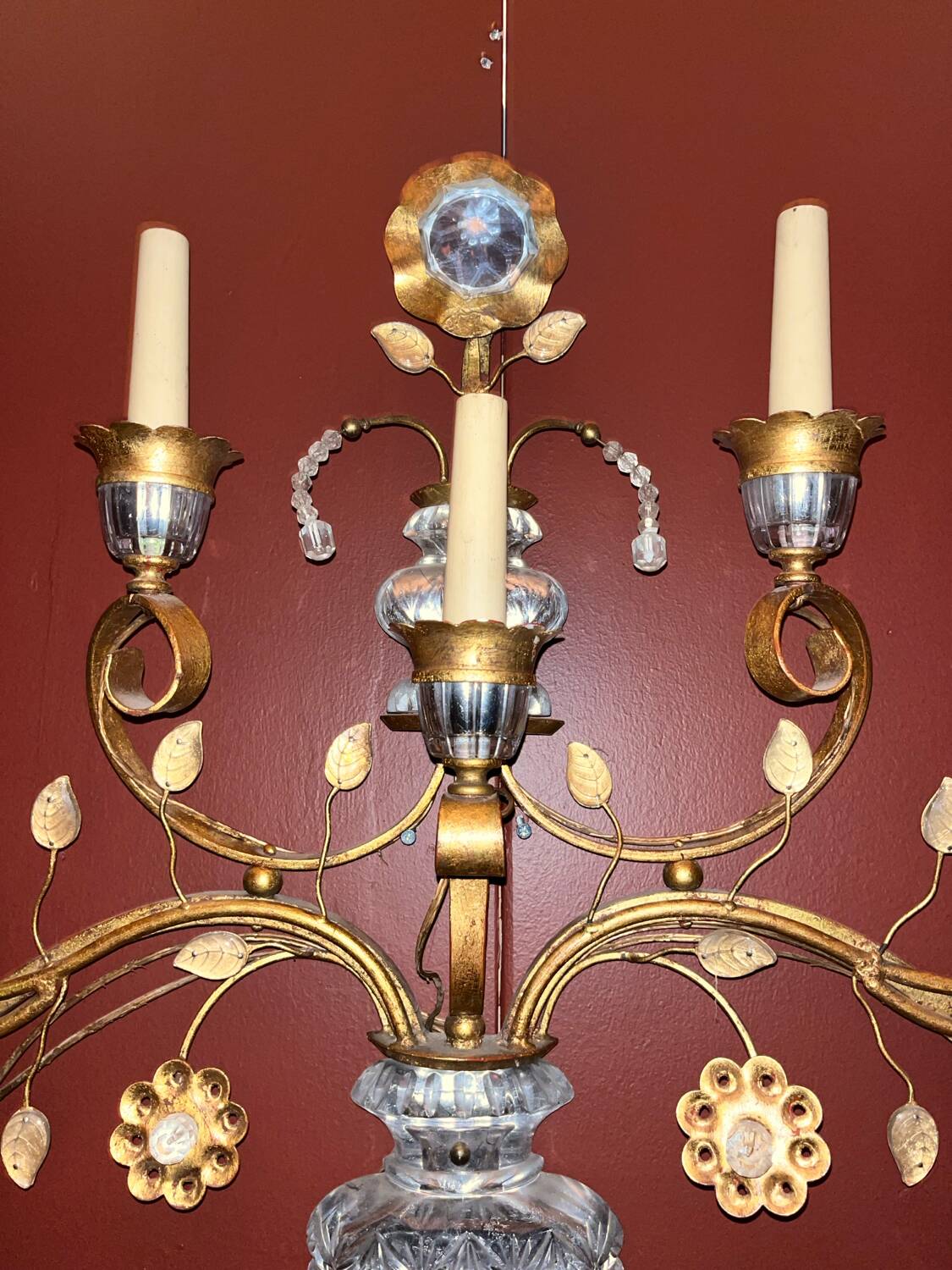 Large seven-light wall light, attributed to Maison Baguès