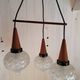 Boomerang Cascade Pendant Chandelier in Teak and Glass from Philips, 1950s