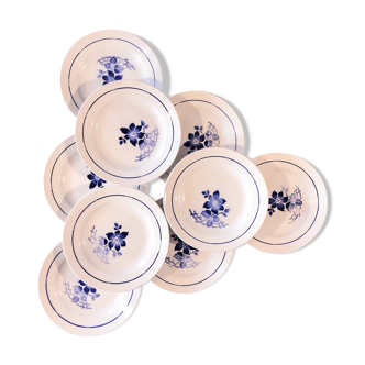 Set de 9 assiettes semi-creuses St Amand