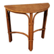 Rattan half-moon console