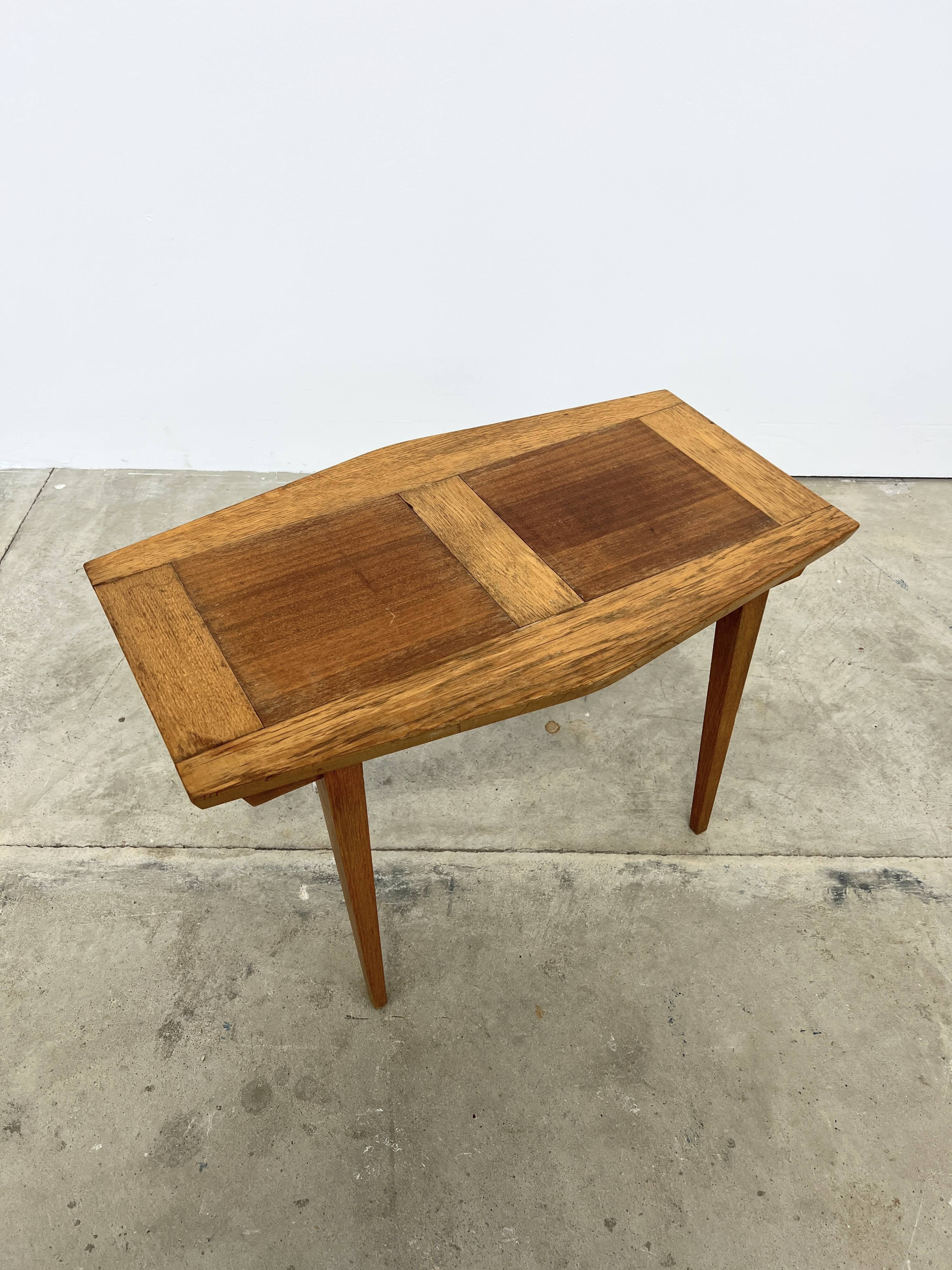 Small Coffee Table 50s – Geometric Marquetry & Compass Legs