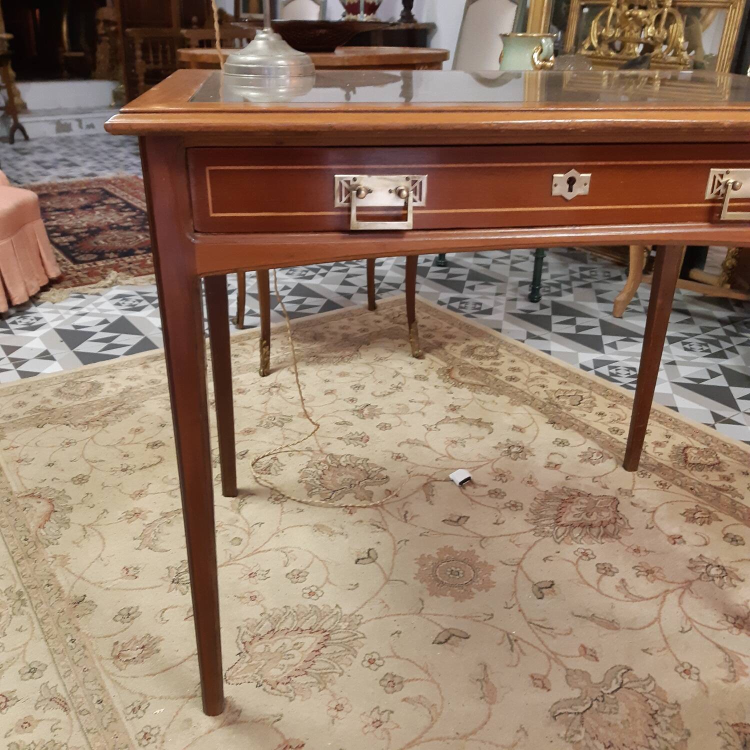 Bureau art nouveau en acajou