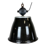 Industrial Black Enamel Factory Pendant Lamp, 1960s