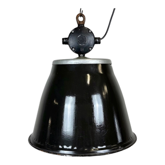 Industrial Black Enamel Factory Pendant Lamp, 1960s