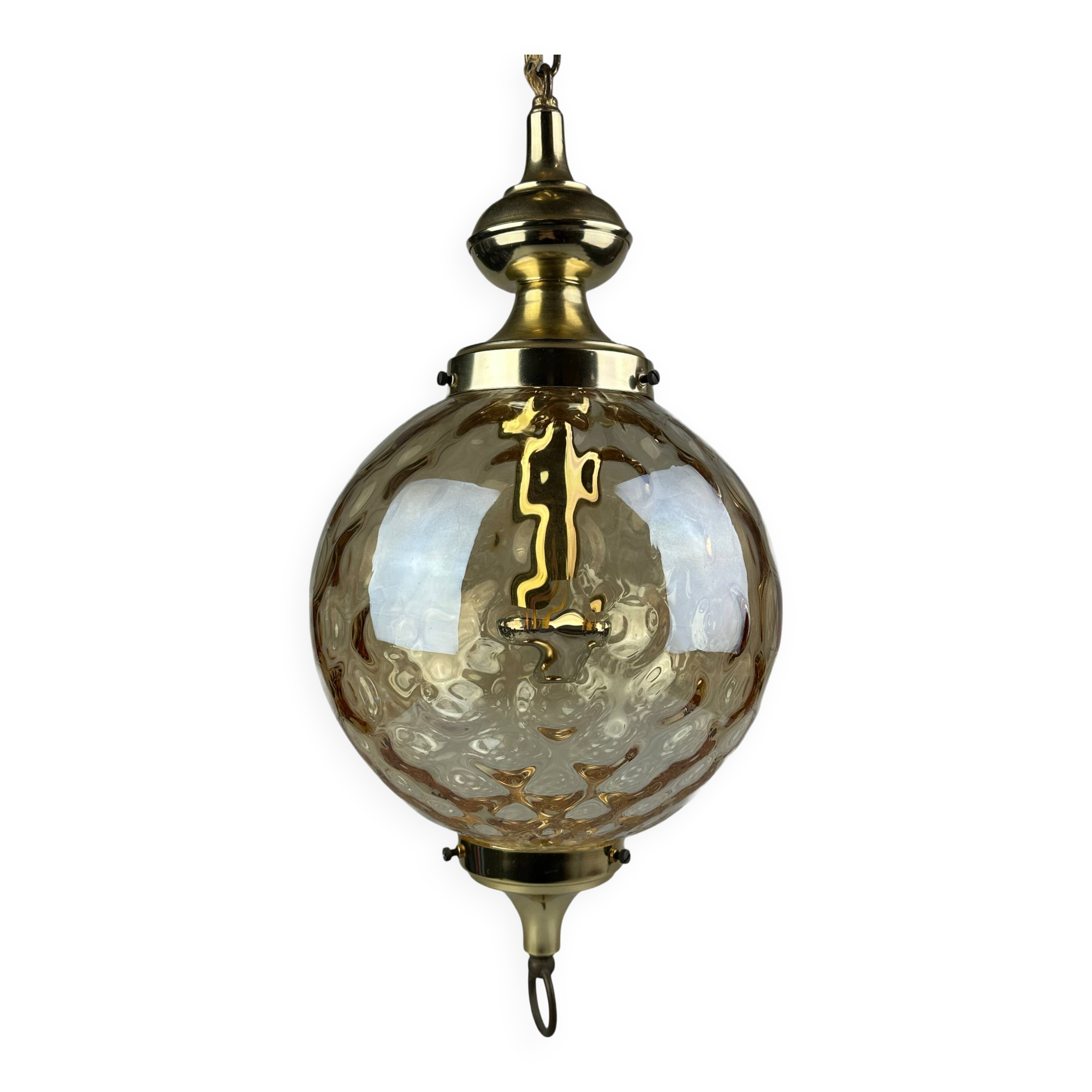 60s 70s ceiling lamp hanging lamp by Glashütte Limburg Germany Space Age