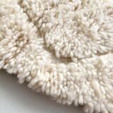 Moroccan Berber carpet blessed ouarain ecru plain with engraved diamonds 148x96cm