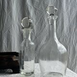Very large glass decanter with spinning top H36