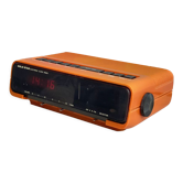 Orange space age gold star rk-306 alarm radio clock