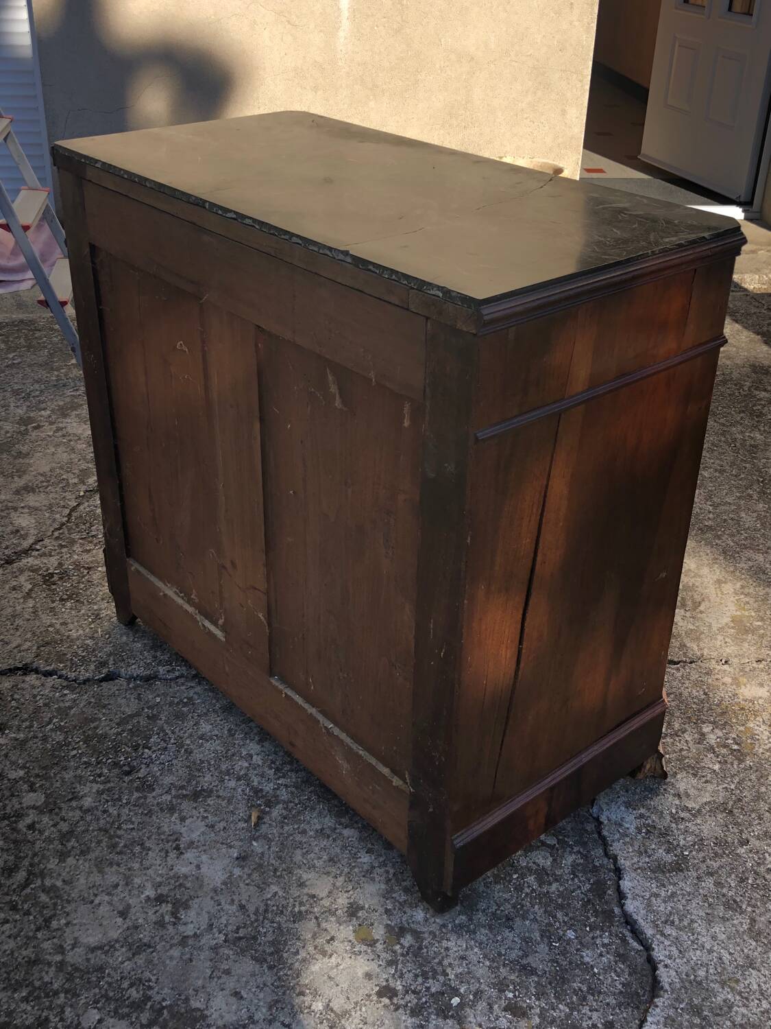 Black marble chest of drawers