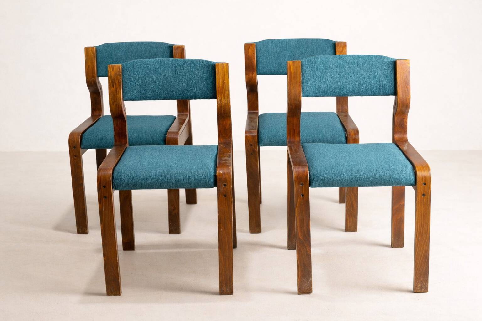 Set of 4 chairs, Ludvík Volák, 1960s–1970s, Czechoslovakia