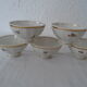 5 Old sowing seedling bowls of small flowers signed