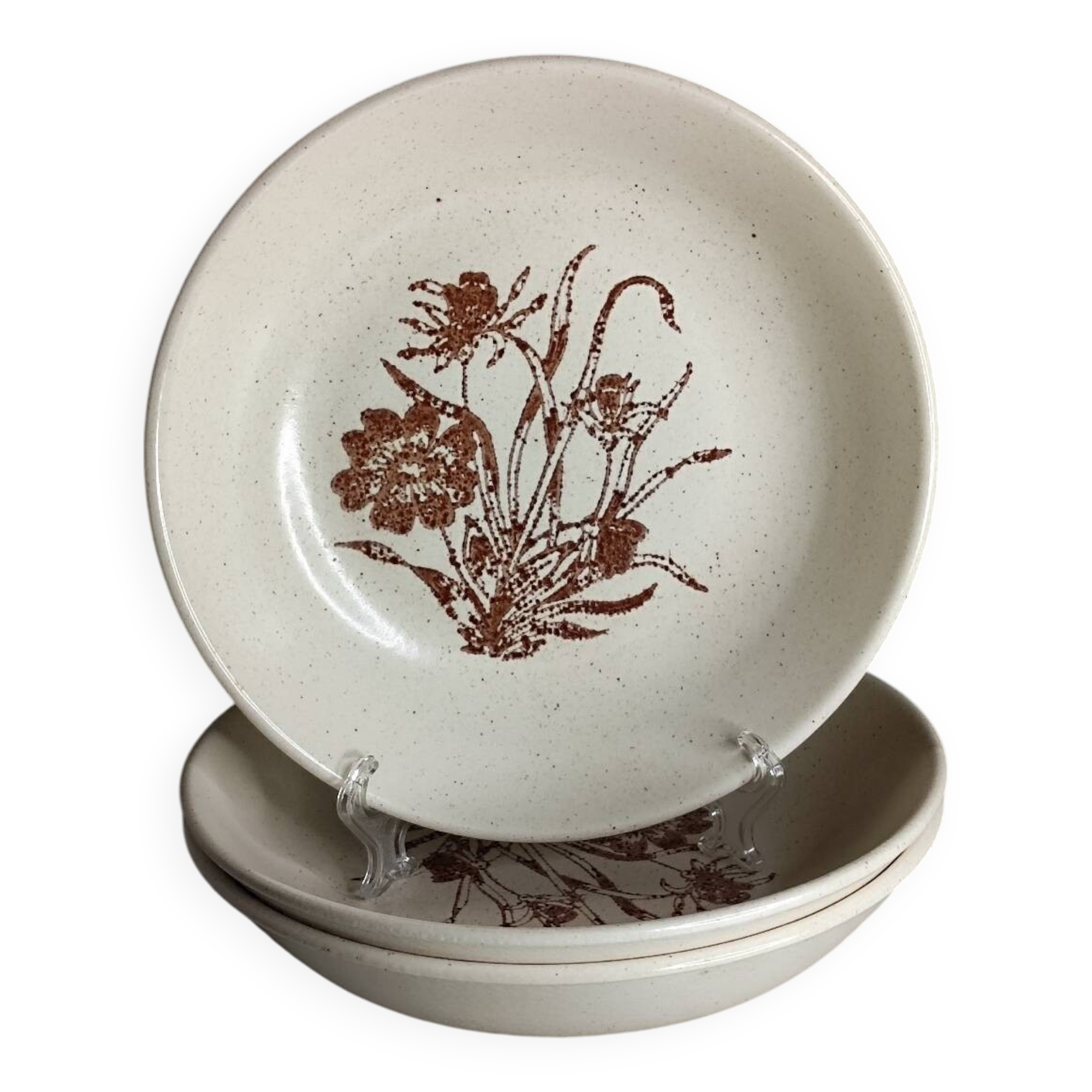 Ceramic stoneware soup plates