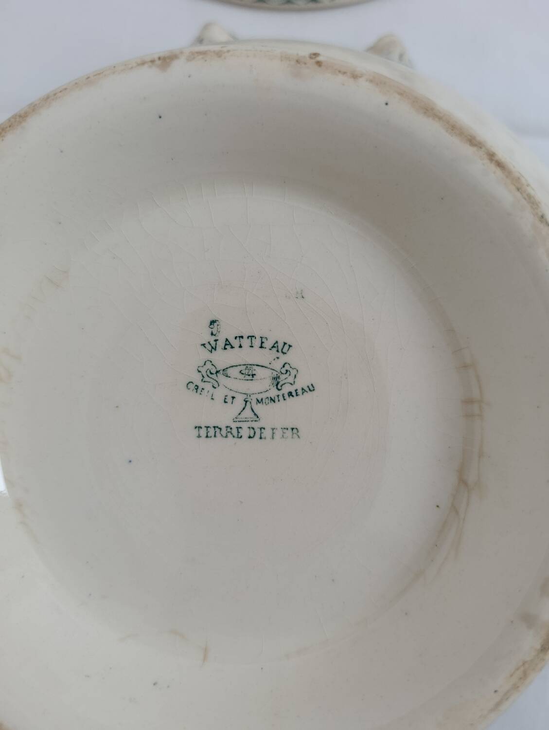 Soup tureen / Vegetable dish in ironstone Watteau Creil and Montereau