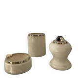Ensemble du fumeur vintage en onyx années 70