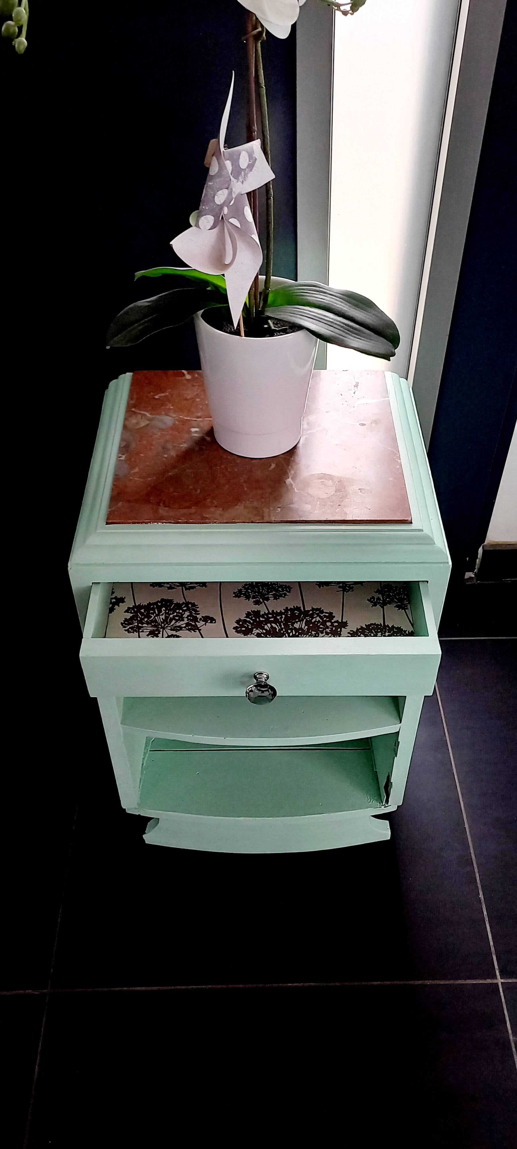 Revamped art deco bedside table