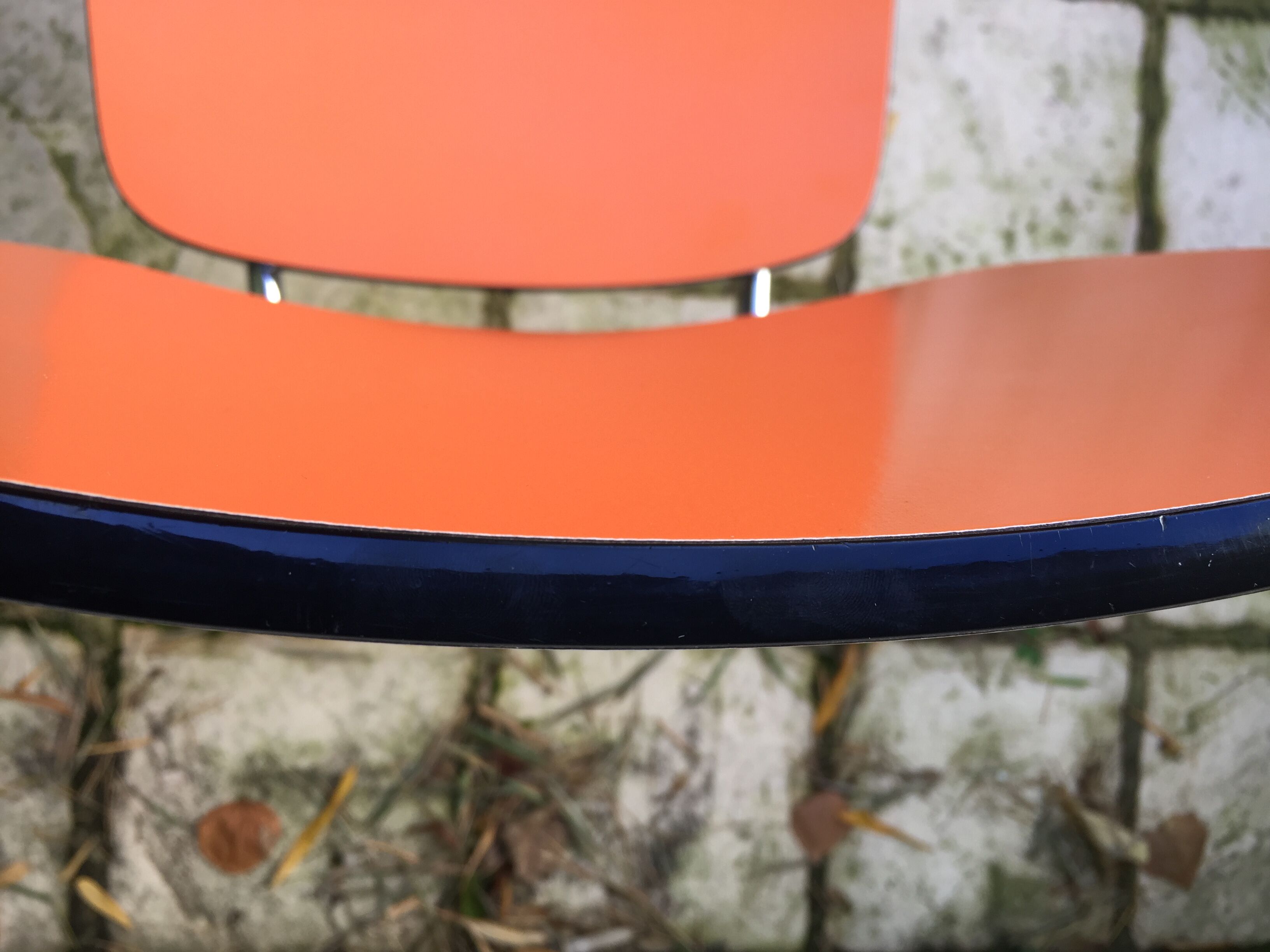 Set of 6 vintage orange formica chairs, 70s