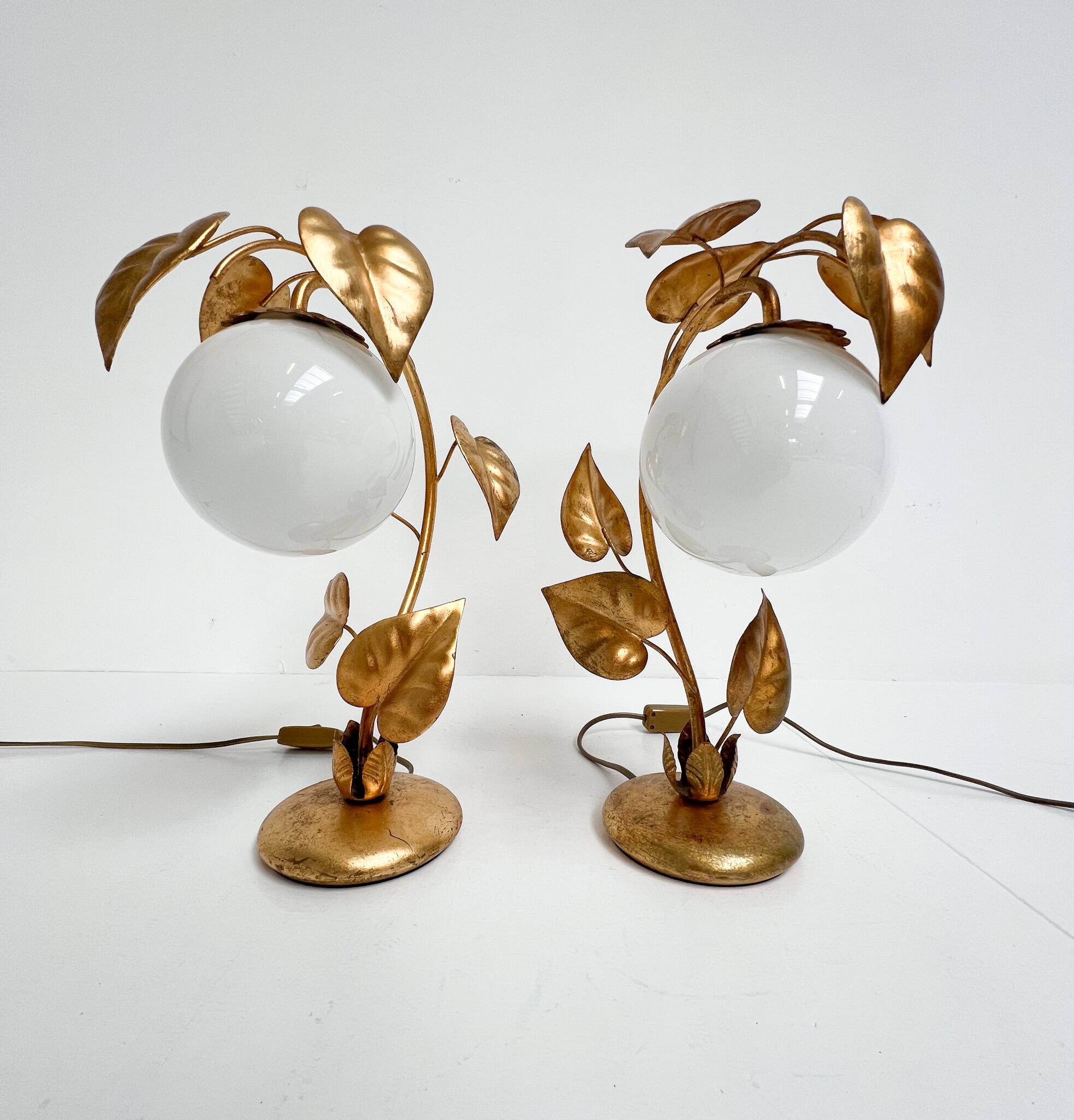 Ensemble de 2 lampes de table florentines d'Italie, années 1960