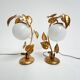 Ensemble de 2 lampes de table florentines d'Italie, années 1960