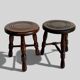 Mid-Century Chestnut Wood Stools Attributed to Charles Dudouyt, 1950s