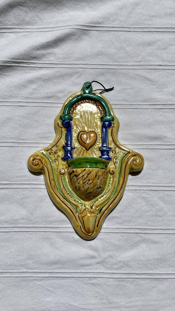 Bénitier coeur bleu "Le Stanze del gattopardo"
