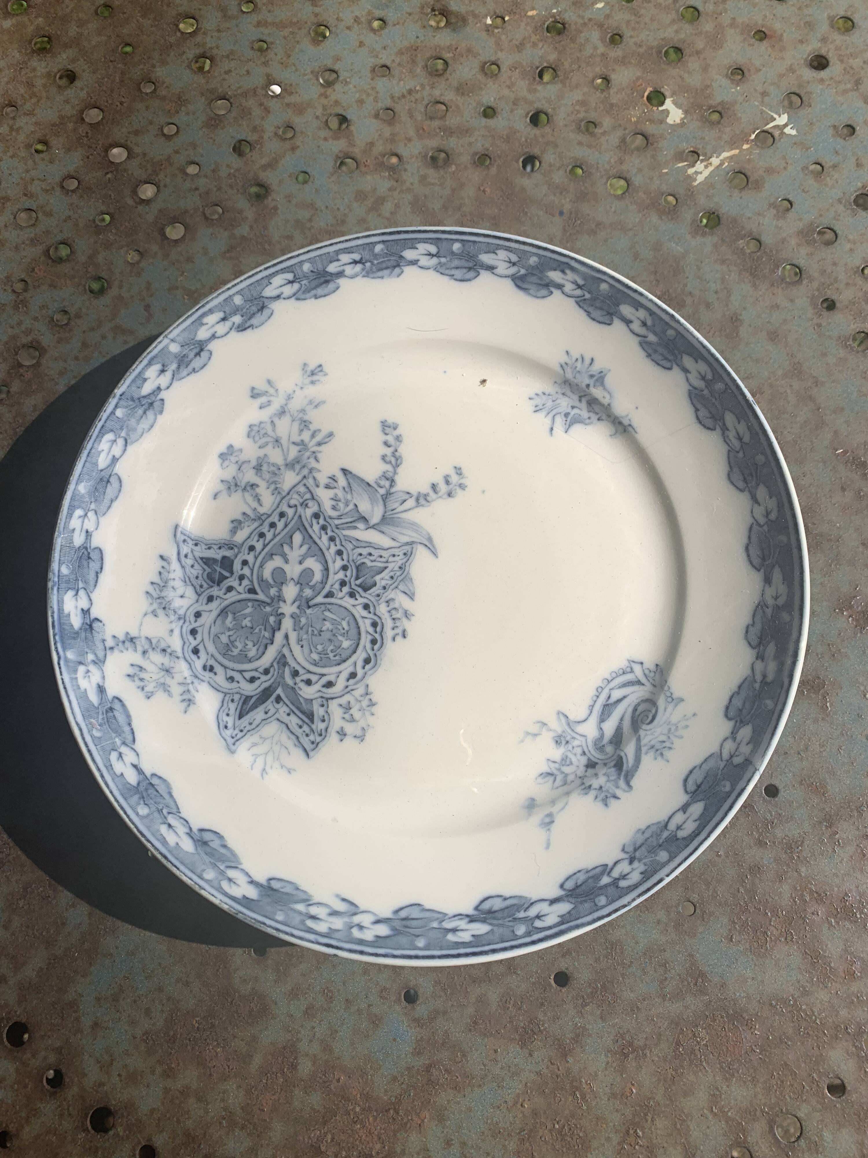 Compotier in earthenware, cartridge model, sarreguemines, u & c, made in france, art deco