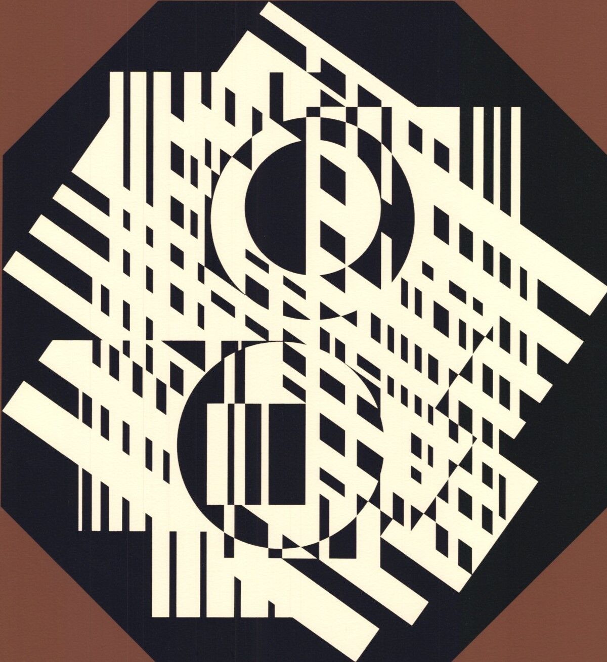 Victor vasarely, g-linn, 1951. original silkscreen print signed and numbered