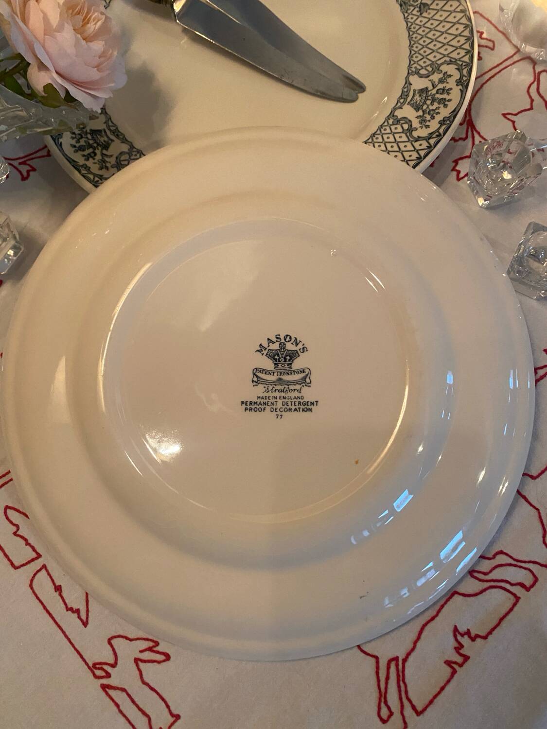 Set of 2 Mason's ironstone dinner plates