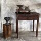 Antique Indonesian teak workbench with one drawer H82.5 L76x49.