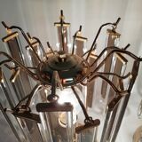 Paire de lampes de table avec des cristaux verticaux rigides 1980