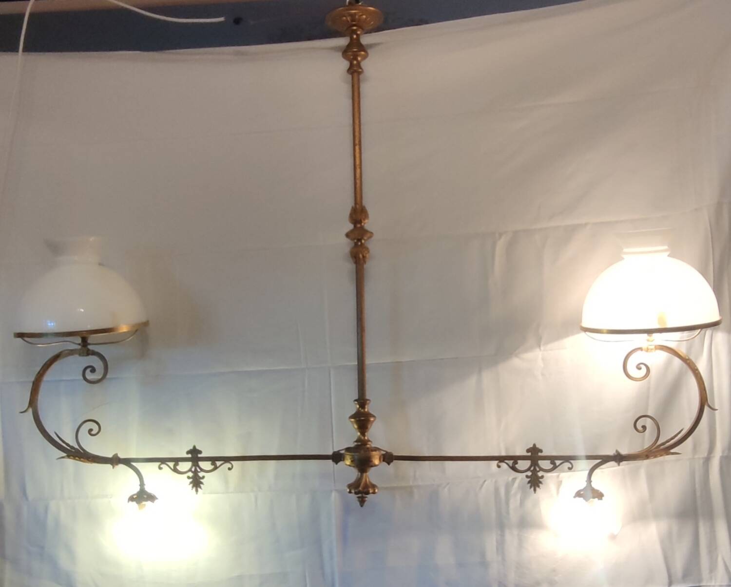 Old large billiard pendant light