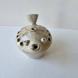 Zoomorphic flower pick in cream-colored glazed stoneware - les argonautes