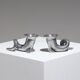 Pair of Horn Silver-Plated Candlesticks, 1960s