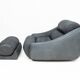 Grande chaise longue et pouf en cuir, 1970