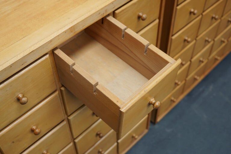Pair of furniture from a 20th century Dutch apothecary