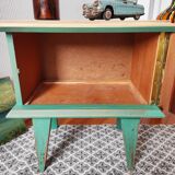 Patinated vintage bedside table