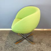 Lounge chair "Planet" by Stokke, chrome and lime green fabric cover, mid-century