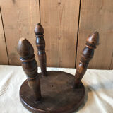 Vintage low stool 1970 in exotic wood