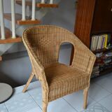 Vintage rattan armchair 60s
